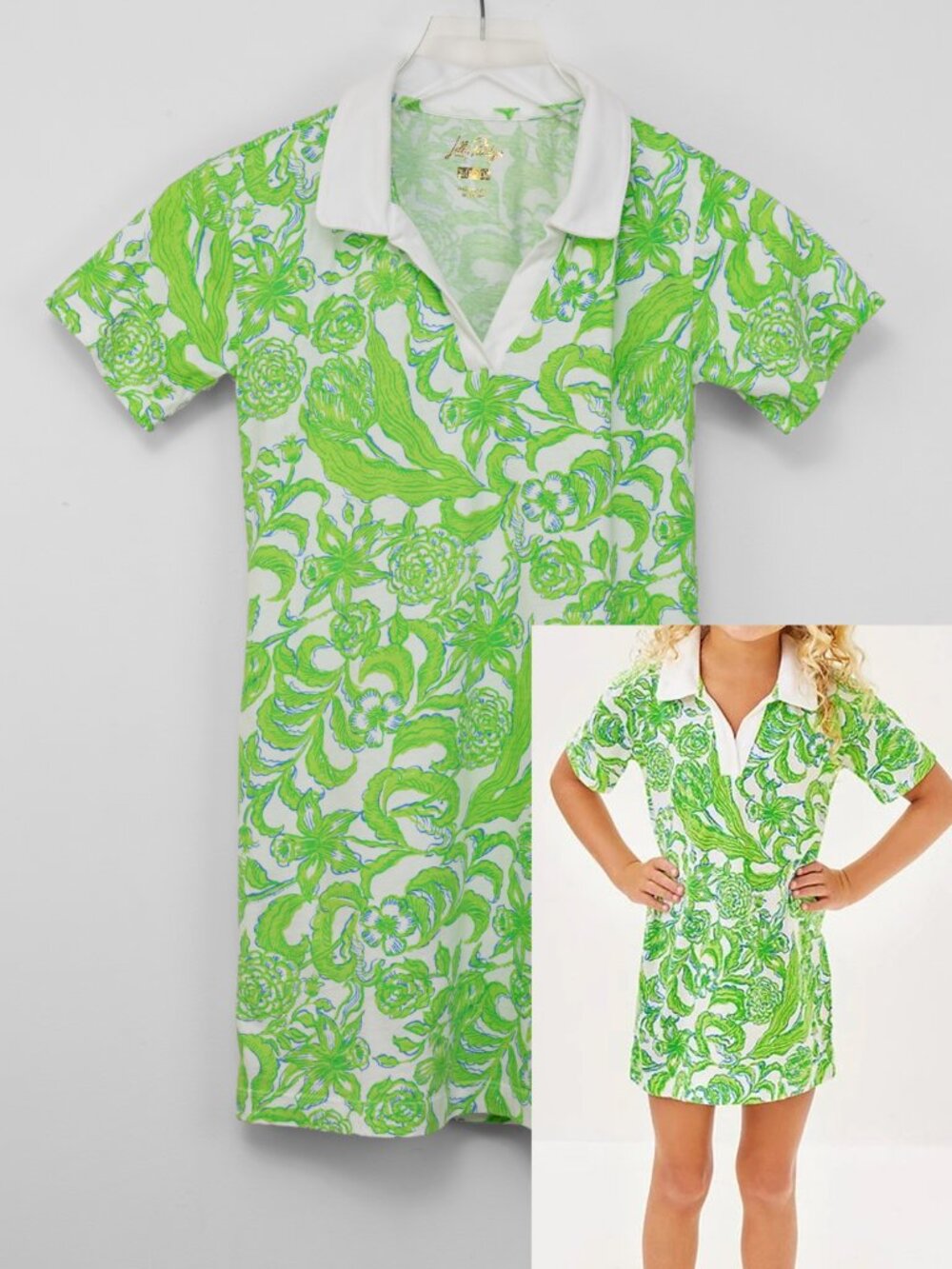 Lilly Pulitzer Mini Alden Dress Resort White Daffodil Hill Green Size Large